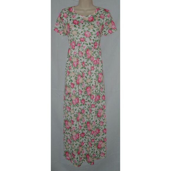 JAMBY STYLES Colorful Floral Sz Medium Comfy Maxi Dress Side Pockets NEW NWOT - Picture 1 of 5